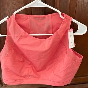 Lane Bryant High-Neck Sports Bra Crop Top in Coral Pink 22/24 NWT